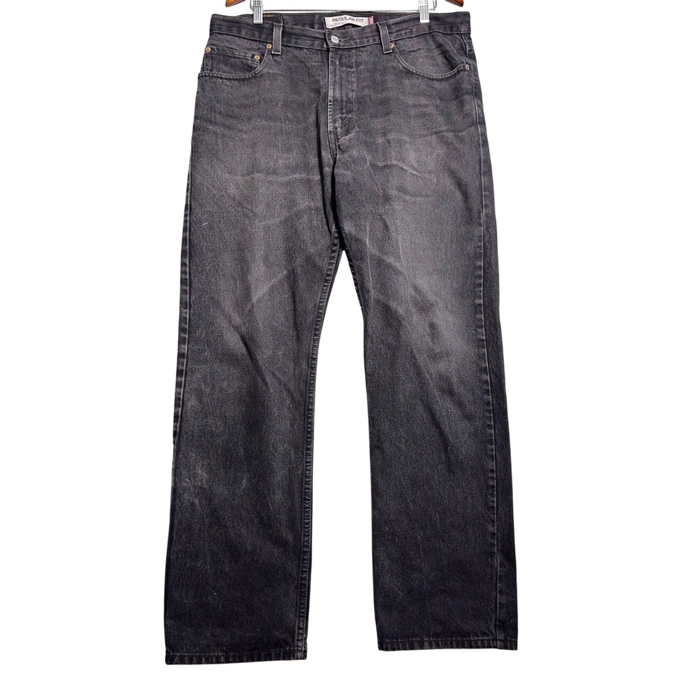 Vintage Levis 505 Regular Fit Jeans Mens Size 36x31 Straight Faded Black Denim